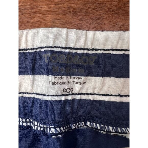Toad&Co Tica Skirt Deep Navy Stripe Size Medium Nautical French Cotton Modal NWT - Picture 6 of 9